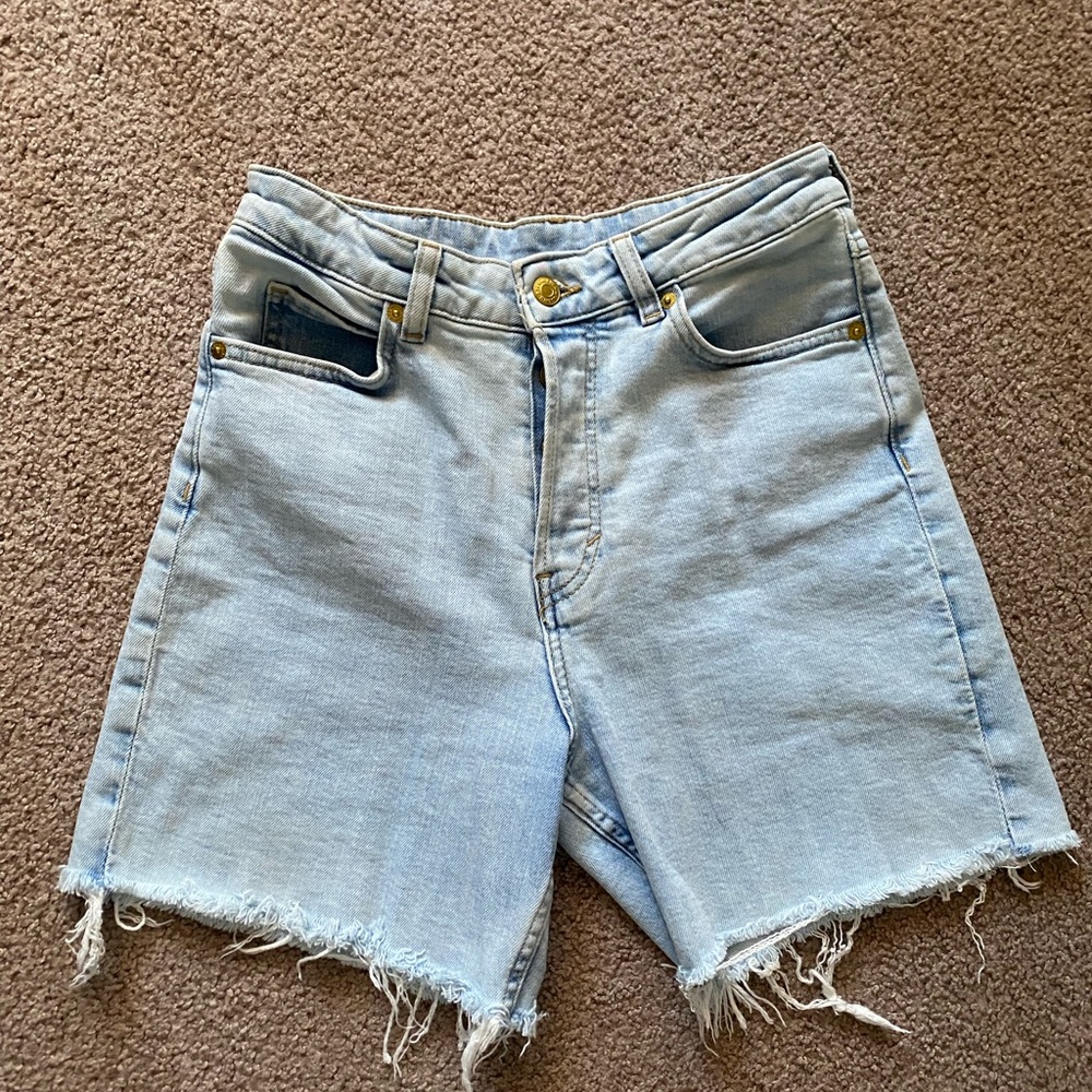 H&M Light Blue High Waist Women Shorts